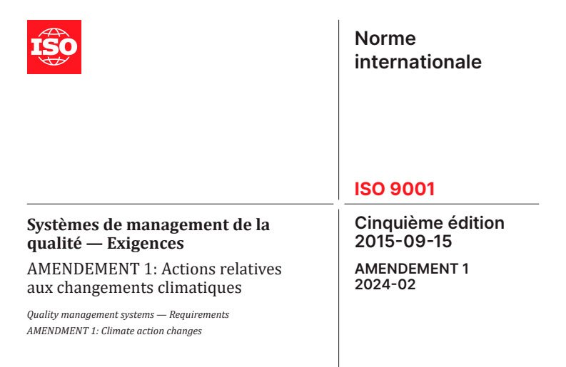 La enmienda de ISO 9001 en 2024 sobre el Cambio Climático